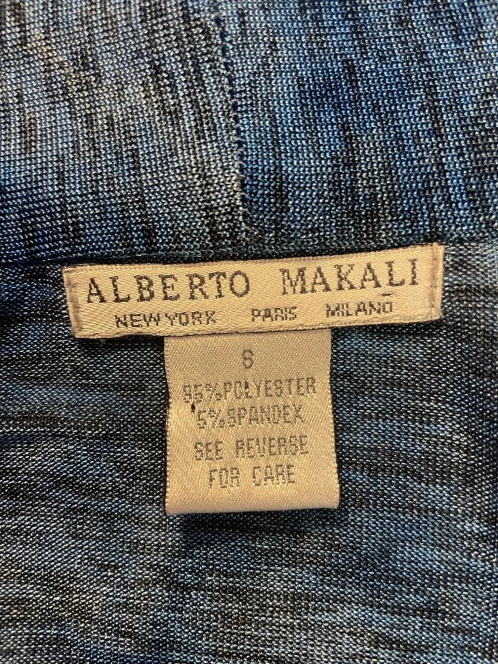 ALBERTO MAKALI Women's Blue/Black Open Cardigan Size Small